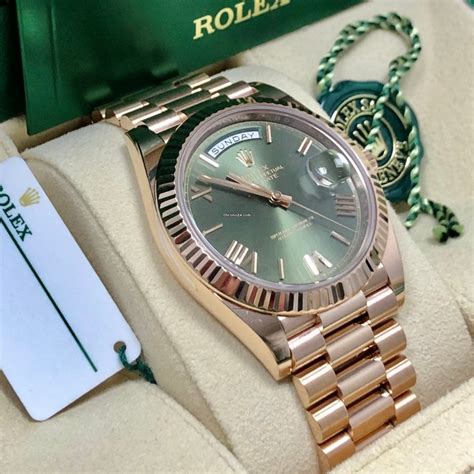 green rose gold rolex|rose gold Rolex used.